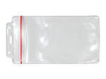 Convention badge holder with resealable zip-lock flap